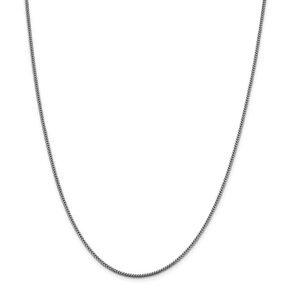 1.4mm 14k White Gold Solid Franco Chain Necklace, 24 Inch - Picture 2 of 8